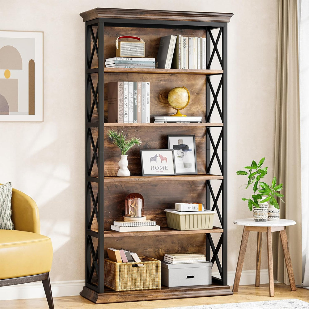 Tribesigns 6-Tier Bookcase, 71 Inches Industrial Bookshelves and Bookcase