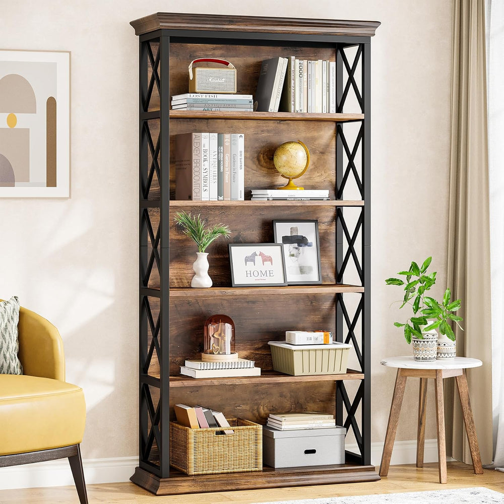 Tribesigns 6-Tier Bookcase, 71 Inches Industrial Bookshelves and Bookcase