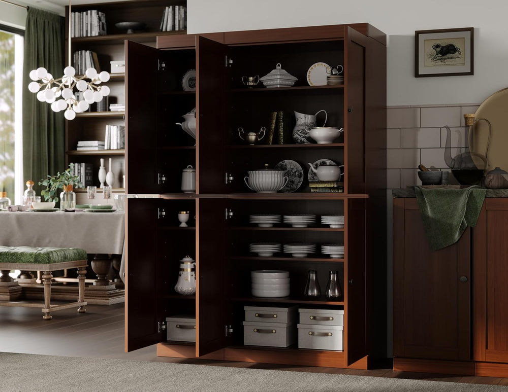 Palace Imports Solid Wood Kitchen Pantry Cabinet 71.5" Tall, 48.5" ...