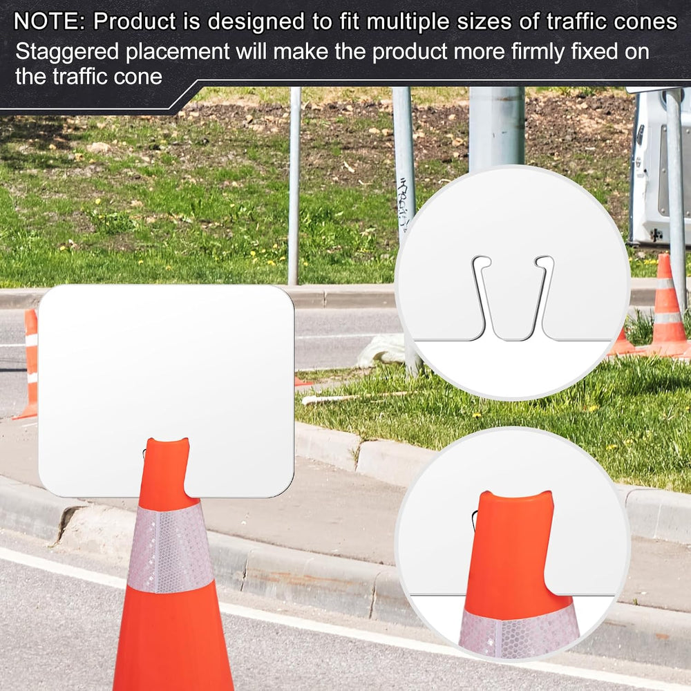 Geetery 12 Pcs Blank Traffic Cone Signs, 10.4"x12.6" Write-on Sign,...