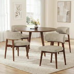 Dining Chairs Set of 2, Modern Upholstered Dining Chairs, Wooden Kitchen Chairs for Dining Room with Ergonomic Curved Backrest