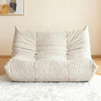 Kasunpul Bean Bag Chair, Giant Bean Bag Chairs for Adults, 2 Seater Lazy Bean Bag Sofa Memory Foam Couch, Loveseat Fireside Chair for Living Room, Bedroom, Office(Beige)