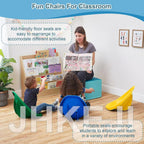 Rocker Chairs for Classroom, Portable Floor Seating with Back Support, Flexible Classroom Seating for Elementary, Plastic Reading Chair, Sensory Wobble Chair, Fun Scoop Egg Chair Indoor, (Blue,4)