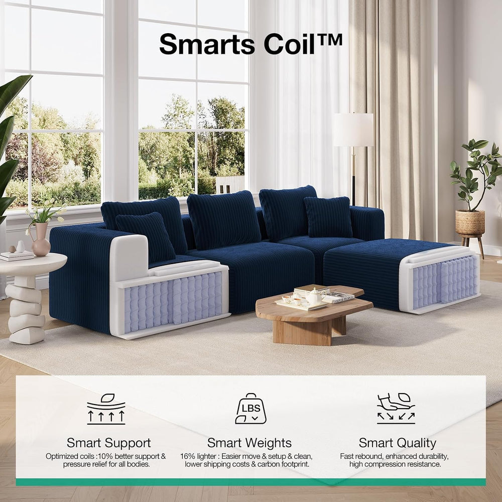 Novilla Modular Sectional Sofa, Modern Cloud Sectional Couch with Smarts Coil...