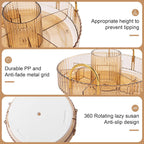 YCIA&DONE Rotating Makeup Organizer for Vanity, Large Capacity Make Up Storage Skin care Shelf Perfume Holders Cosmetic Dresser Organizer Countertop Spinning 360 (Amber Gold, 3Tiers)