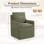Upholstered Dining Chairs Set of 2, Modern Dining Room Chairs with Casters & Washable Cover, Rolling Accent Chair with Hidden Storage for Kitchen, Farmhouse, Living Room, Green, 2 Box