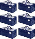 VENO 6 Pack Moving Bags w/Backpack Straps, Heavy Duty, Moving Boxes Alternative, Packing Supplies, Large Storage Totes for Dorm Room Essentials with Zipper for Clothes (Blue, 6 Pack)
