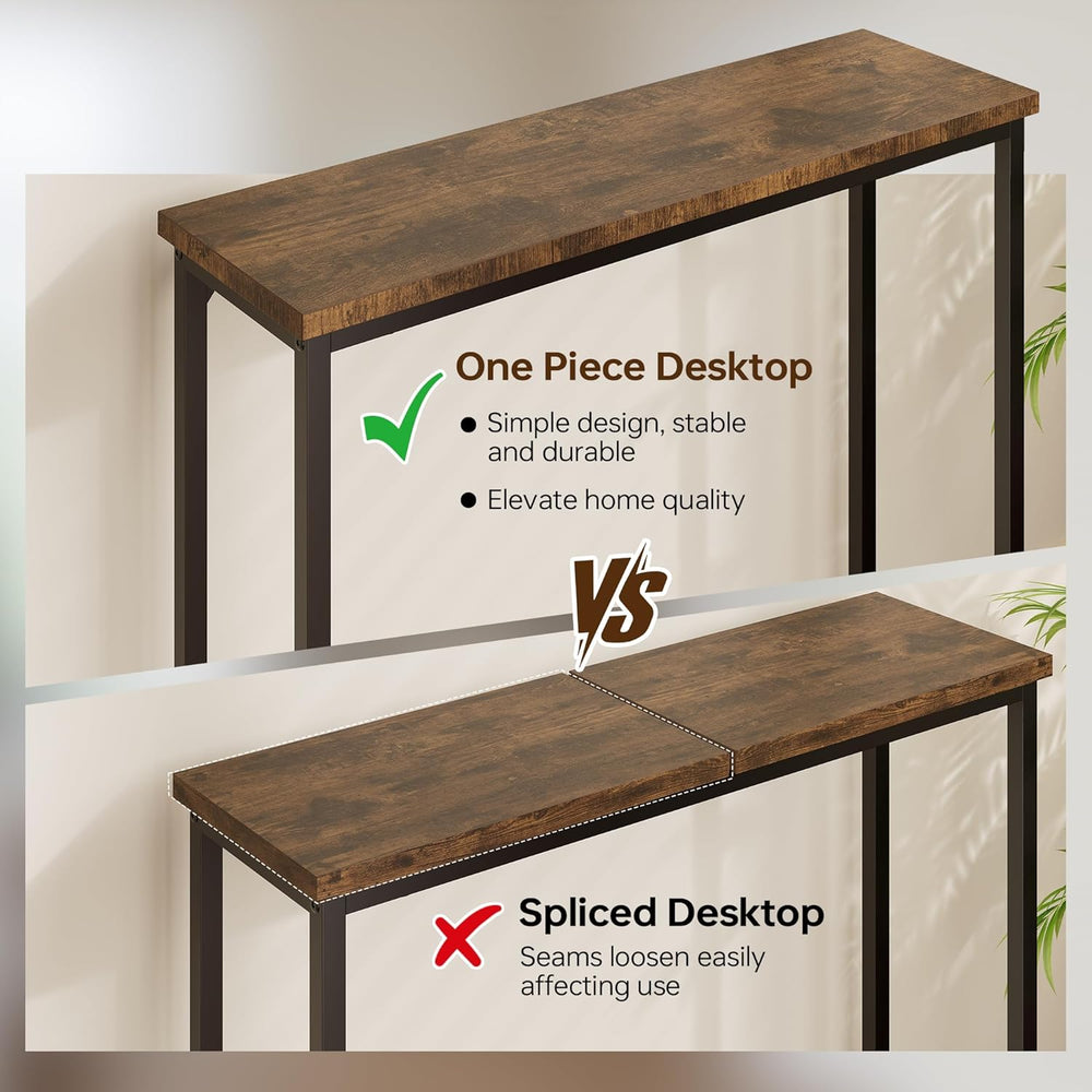 Narrow Entryway Console Table & Sofa Side Table - Industrial Hallway Tabl...