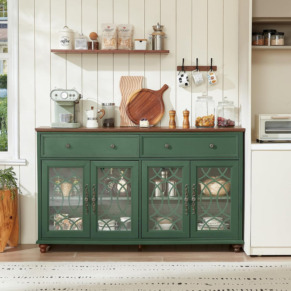 Joaxswe Farmhouse Sideboard Buffet Cabinet with Storage,Adjustable Shelves Co...