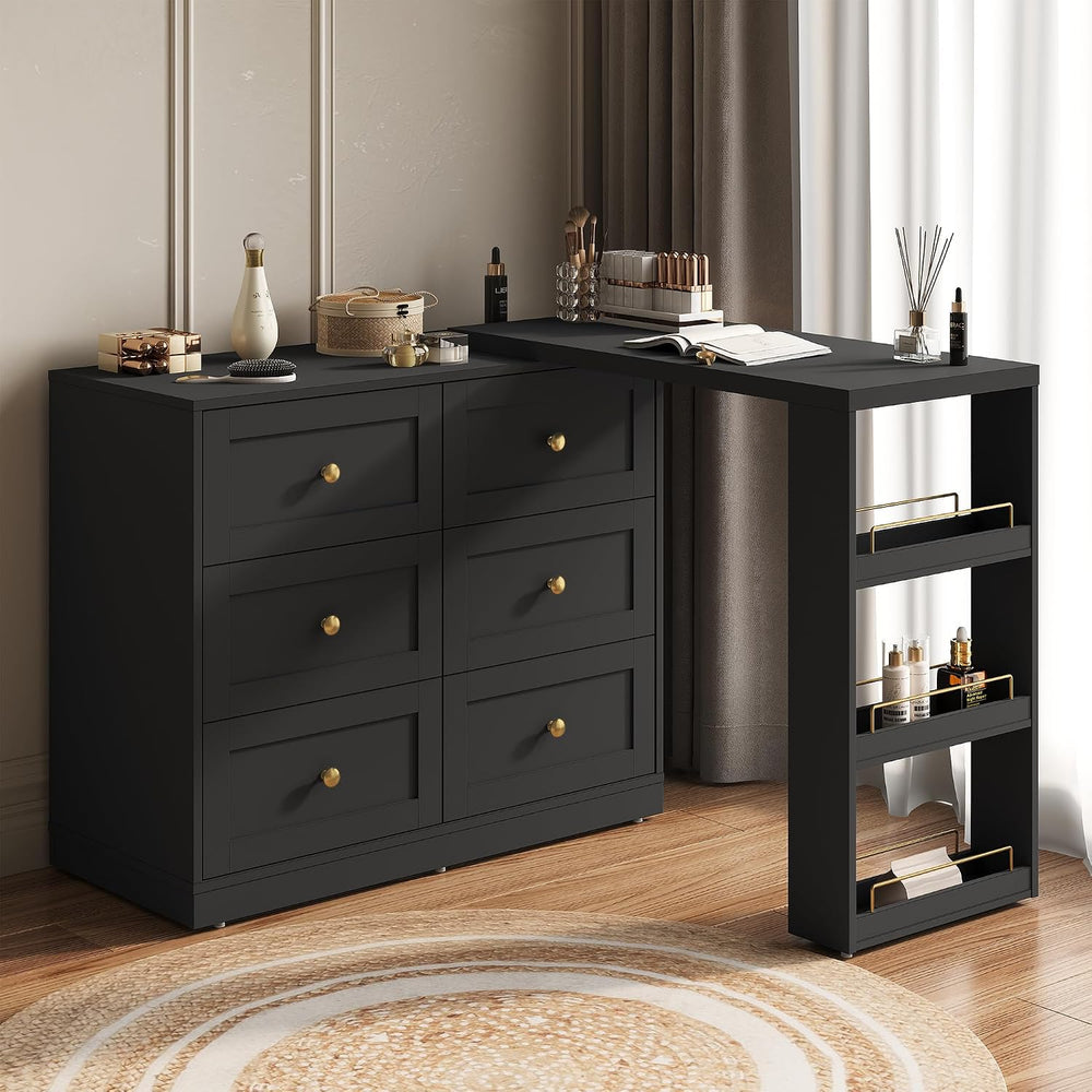 RoyalCraft Vanity Desk and Dresser Combo, 67" Extendable Big Makeup Vain...