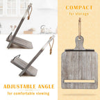 Wood Cookbook Stand Cookbook Holder: Kitchen Adjustable Cookbook Holder Recipe Stand for Counter Gray