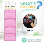 Honeyera Storage for Stuffed Animals - Over Door Organizer for Stuffies, Baby Accessories, and Toy Plush/Easy Installation with Breathable Hanging Storage Pockets Big Girls Chair Toddler Large Bag