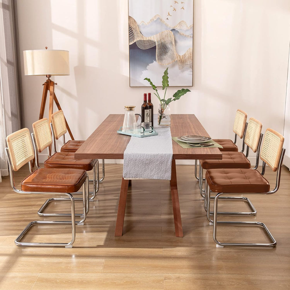 Zesthouse Natural Rattan Dining Chairs Set of 6, Modern Cesca Kitchen Chair