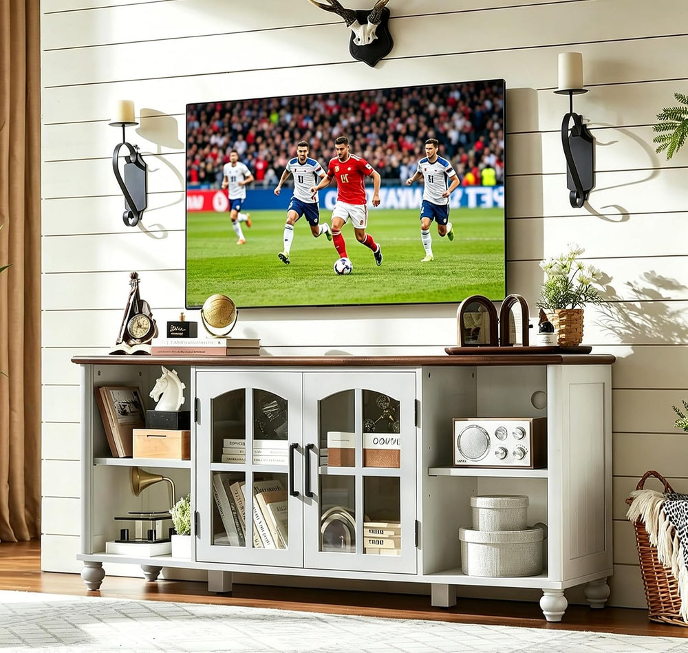 RWYHG Farmhouse TV Stand for 60 in TV, Entertainment Center for Living Room |...