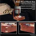 Wooden Watch Box for Men & Women, Watch Organizer & Display Case, Premium Long-Lasting Watch Holder for Storage, Elegant Gift for Watch Collectors (Glass Top, 6 Slots)