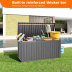 180 Gallon Resin Deck Box, Lockable Patio Outdoor Storage Box for Furniture, Garden Tools and Tools Storage, Waterproof Outside Storage Boxes - Black
