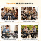 VINGLI 5-Piece Padded Folding Card Table and Chairs Set, Black
