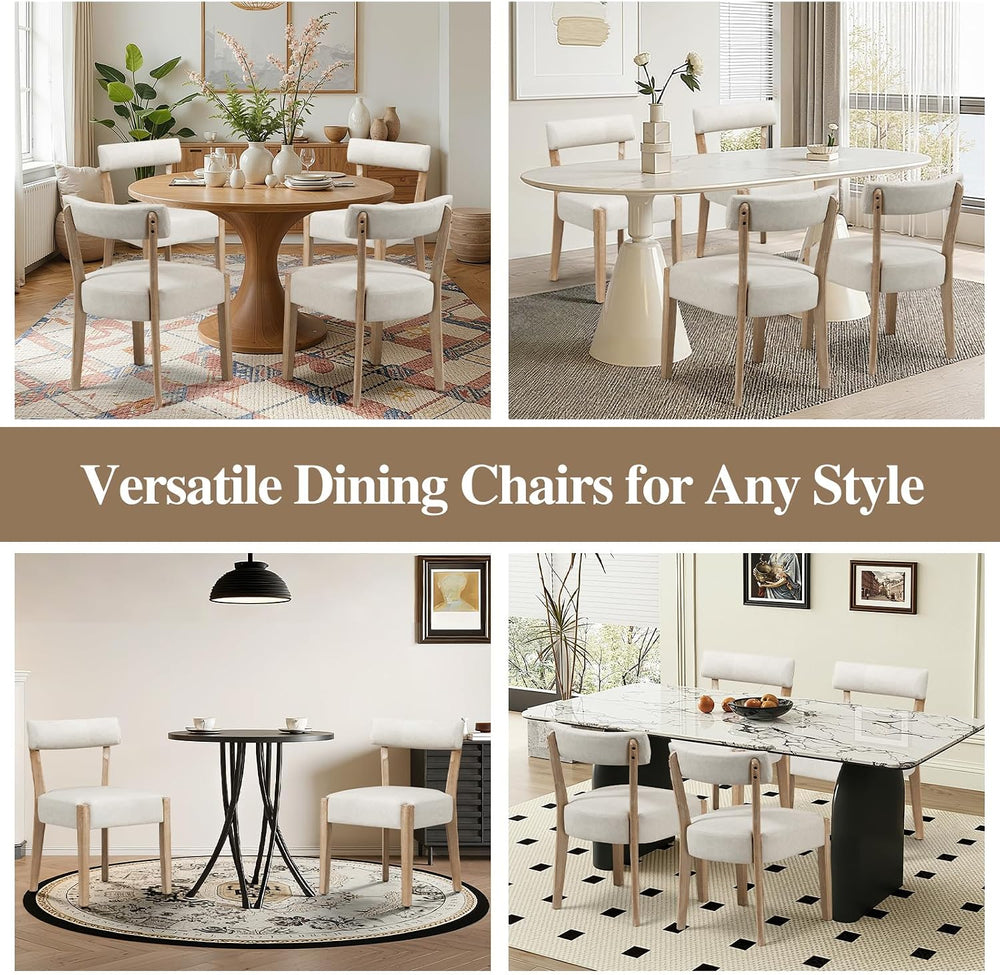 ZJhome Modern Dining Chairs Set of 4 – Mid-Century Modern Faux Leather Uphols...