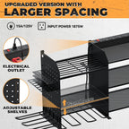 Upgrade Large Power Tool Organizer Wall Mount with Charging Station, 6.5FT Power Strip, 10 Drill Holders, and Storage Rack for Garage Organization