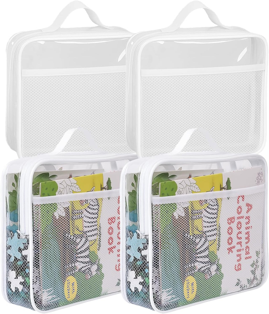Large Kids Toy Storage Bag - Durable Waterproof Foldable Organizer, Portable Playroom Cleanup Solution for Toys, Books, Art Supplies (Eco-Friendly Material, White