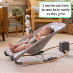 Ingenuity Keep Inmotion Automatic Baby Rocker Seat, with Remote Control for Vibration, Music & Volume Control, Premium Materials, 0-6M - Soulful Skies