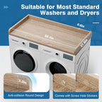Washer Dryer Countertop 27.5" W x 54" L Laundry countertop for Storage and Organization with Edge Rails, Oak