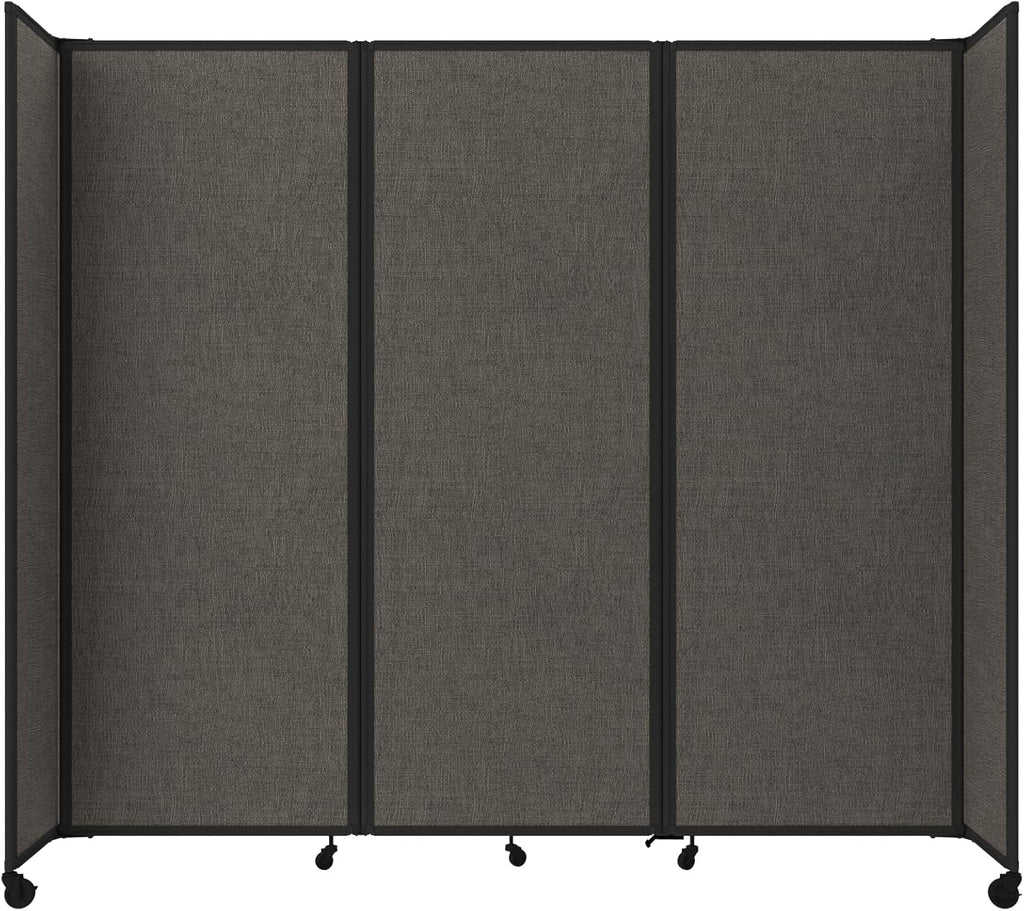 Versare Room Divider 360 Portable Wall Partition | Folding Panels | Large Freestanding Divider | Locking Wheels | Temporary Room Separator