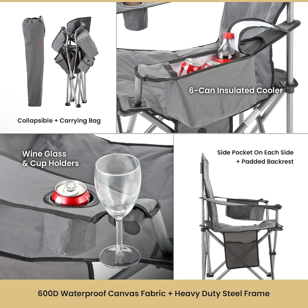 Folding Hammock Chair, Heavy Duty Camping Seat | Removable Footrest, Padded C...