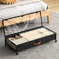 Under Bed Storage with Wheels, XXXL Larger Under Bed Storage Containers with Clear Lids, 36'' Lengthen Under Bed Shoe Organizer, Rolling for Shoes Clothes (Black 1 Pack, XXXL(36"x16.6"x7.48"))