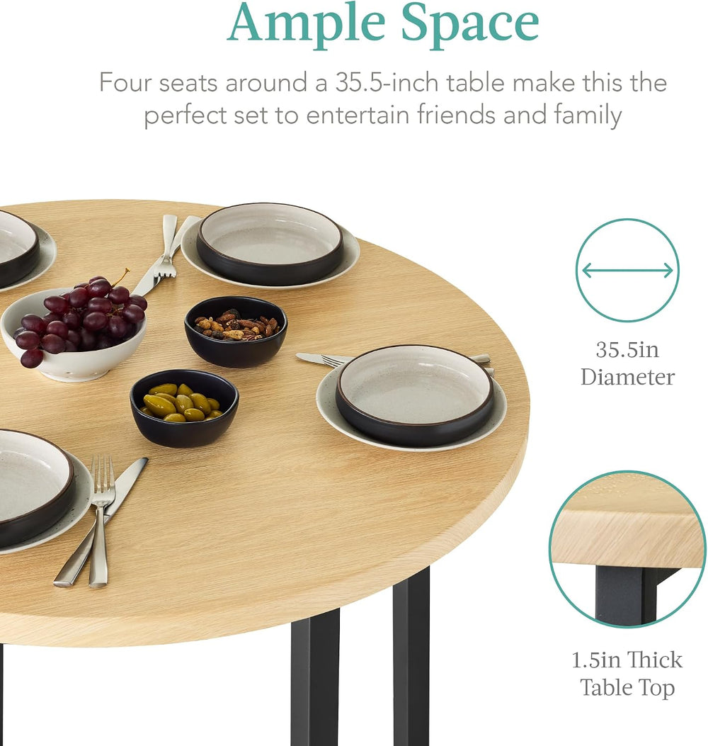 Best Choice Products 5-Piece Modern Round Counter Height Dining Set for Home ...