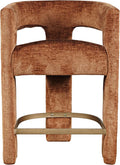 Jofran Upholstered Counter Stool with Arms – Versatile Barstools – Stylish Seating for Kitchen Dining Room or Home Bar, Rust, Single Stool