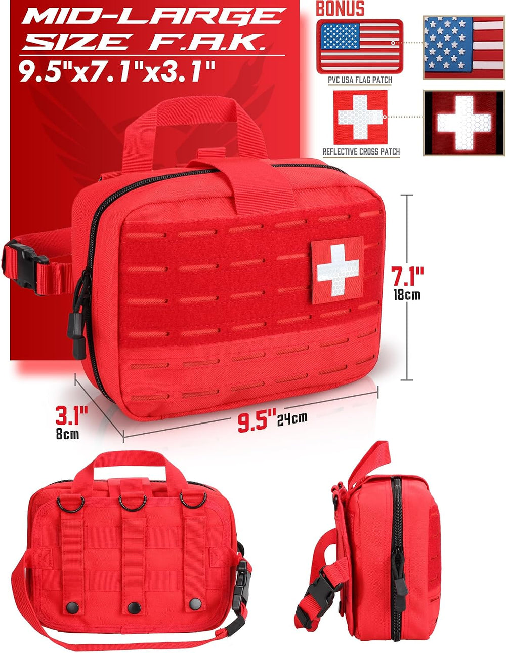 LIVANS Medical Bag, First Aid Bag Empty for Emergency & Trauma Kits