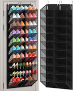 Over the Door Shoe Organizer for 20-30 Pairs, 10-Tier, Black