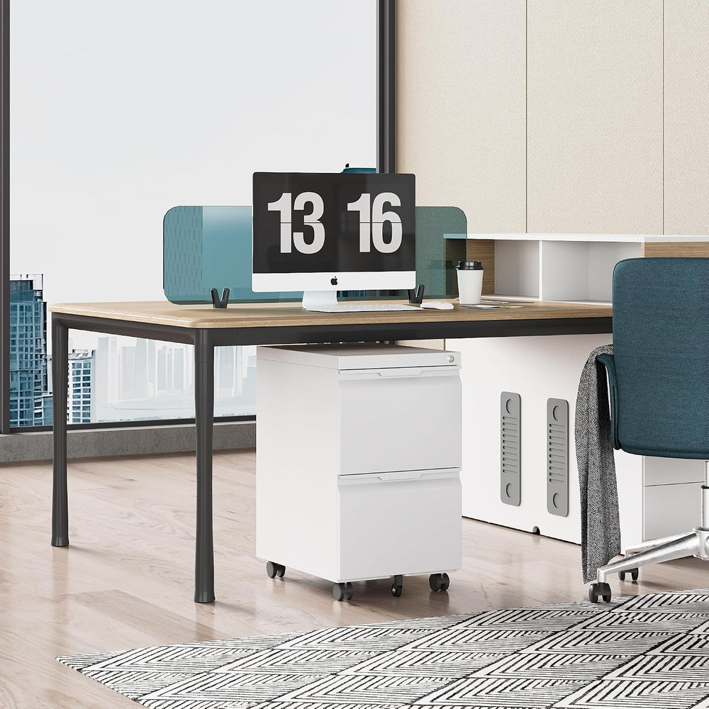 2 Drawer File Cabinet with Lock,Filing Cabinet for Home Office,Small Rolling ...