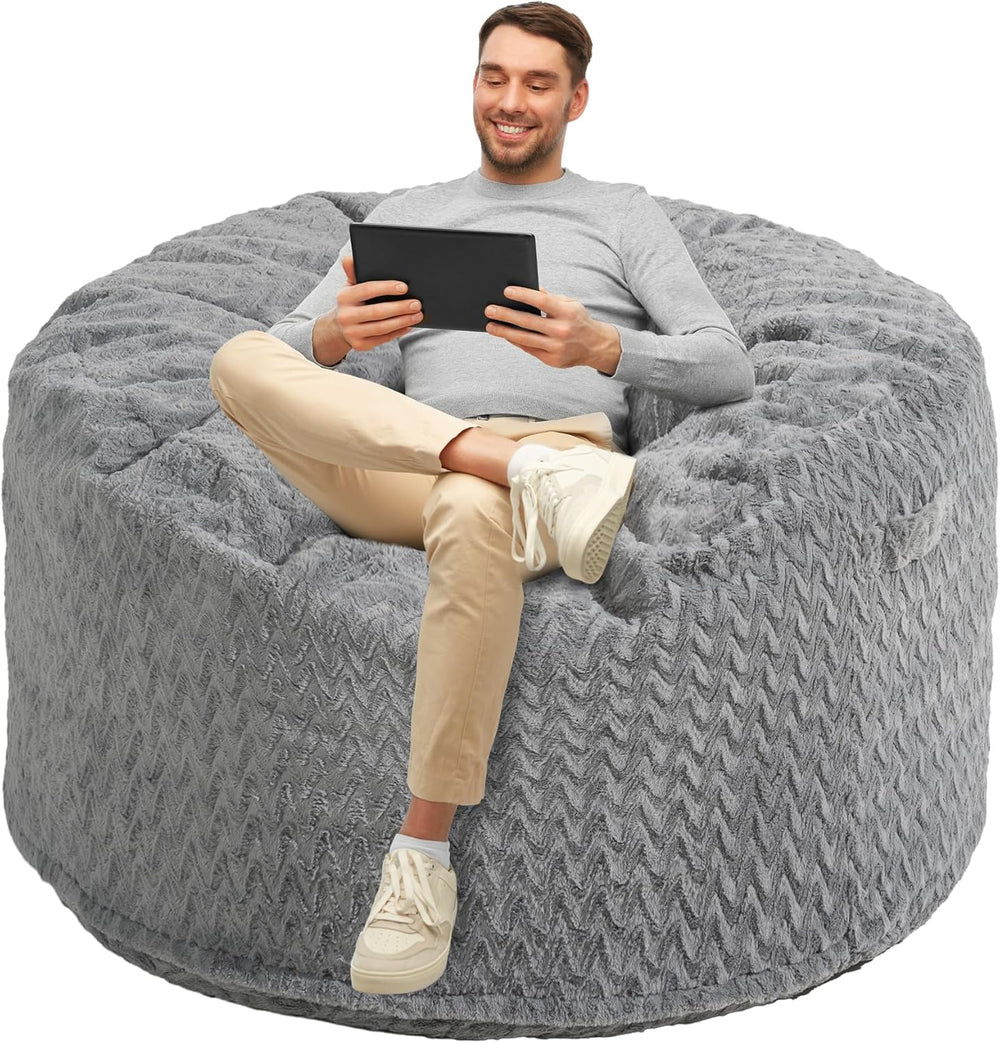 Homguava Bean Bag Chair: 4' Bean Bags with Memory Foam Filled, Large Bean...