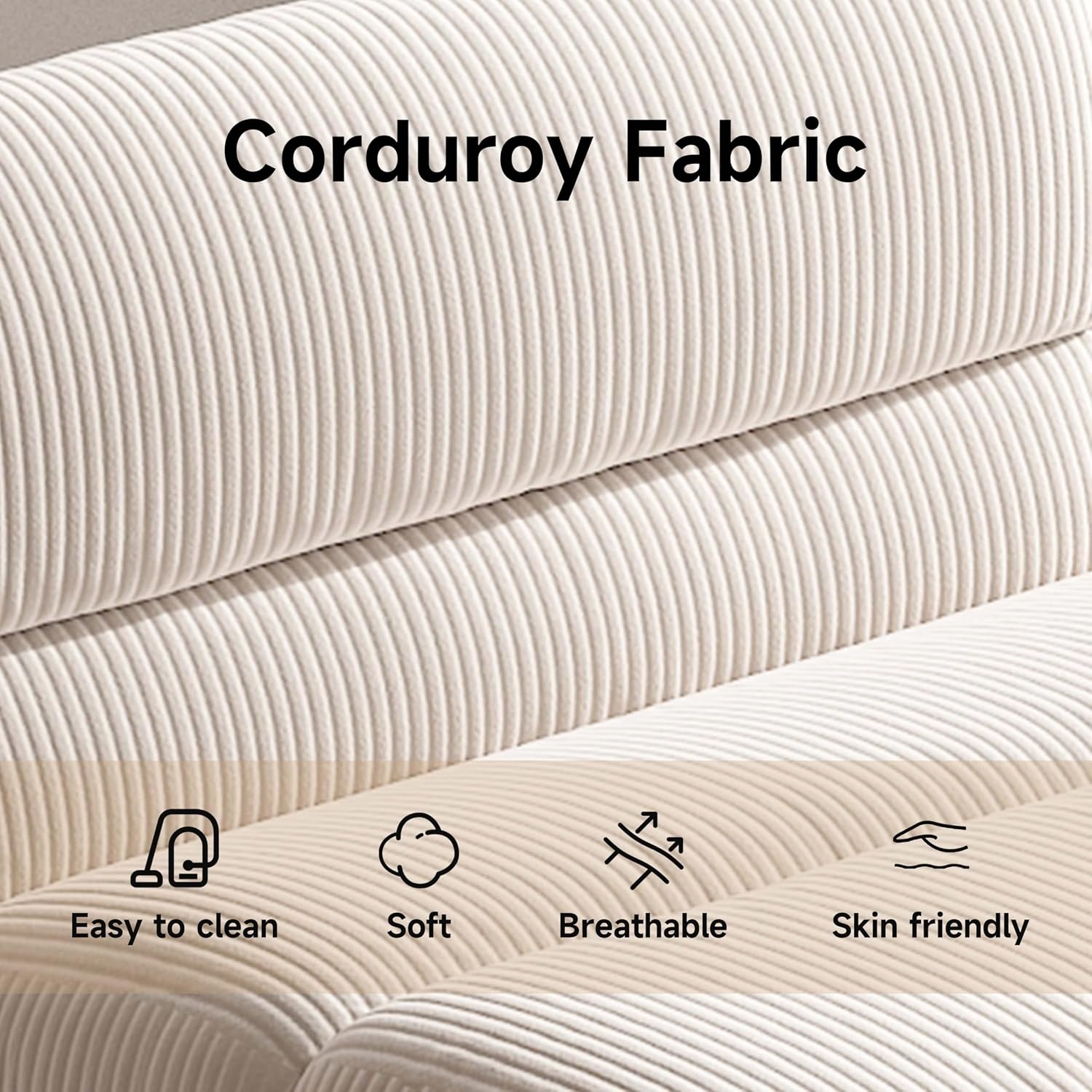 YVDNHP Bean Bag Chair with Ottoman, Cozy Comfy Reading Nook Chairs, Ultra Soft Corduroy Fabric Bean Bag Chairs for Adults, Reading Chair with Ottoman for Living Room, Bedroom Apartment (Beige)