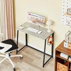 WOHOMO Folding Desk, Small Writing Desk 39.4", Space-Saving Foldable Laptop Table Writing Workstation for Home Office, Easy Assembly, Grey