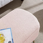 Storage Ottoman for End of Bed with Gold Metal Legs,Modern Faux Fur Entryway Bench Upholstered Padded,for Living Room Bedroom Pink