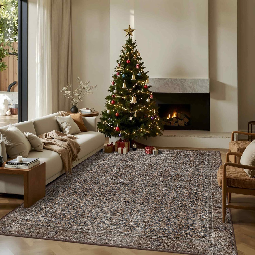 5x7 Area Rugs for Living Room Bedroom Vintage Washable Rug