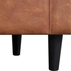Yaheetech Accent Chair, PU Leather, Modern and Comfortable Armchairs, Upholstered Barrel Sofa Chair for Living Room Bedroom Waiting Room, Brown