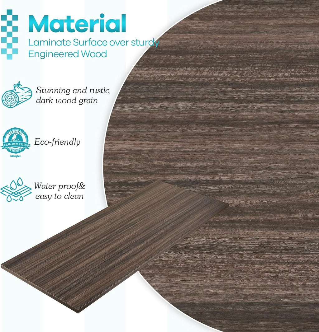 Kaboon Universal Table Top 30 x 20 inches Pack of 2, Reversible Melamine Countertop Only, Home or Commercial Indoor Use, Eucalyptus/Rustic Wood