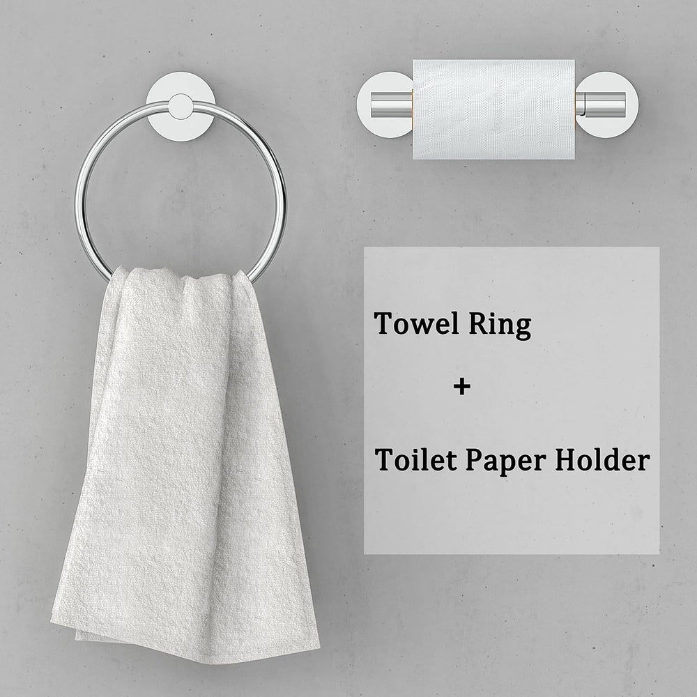 RARXTR Polished Finish Toilet Paper Holder & Towel Ring SUS304 Stainless ...
