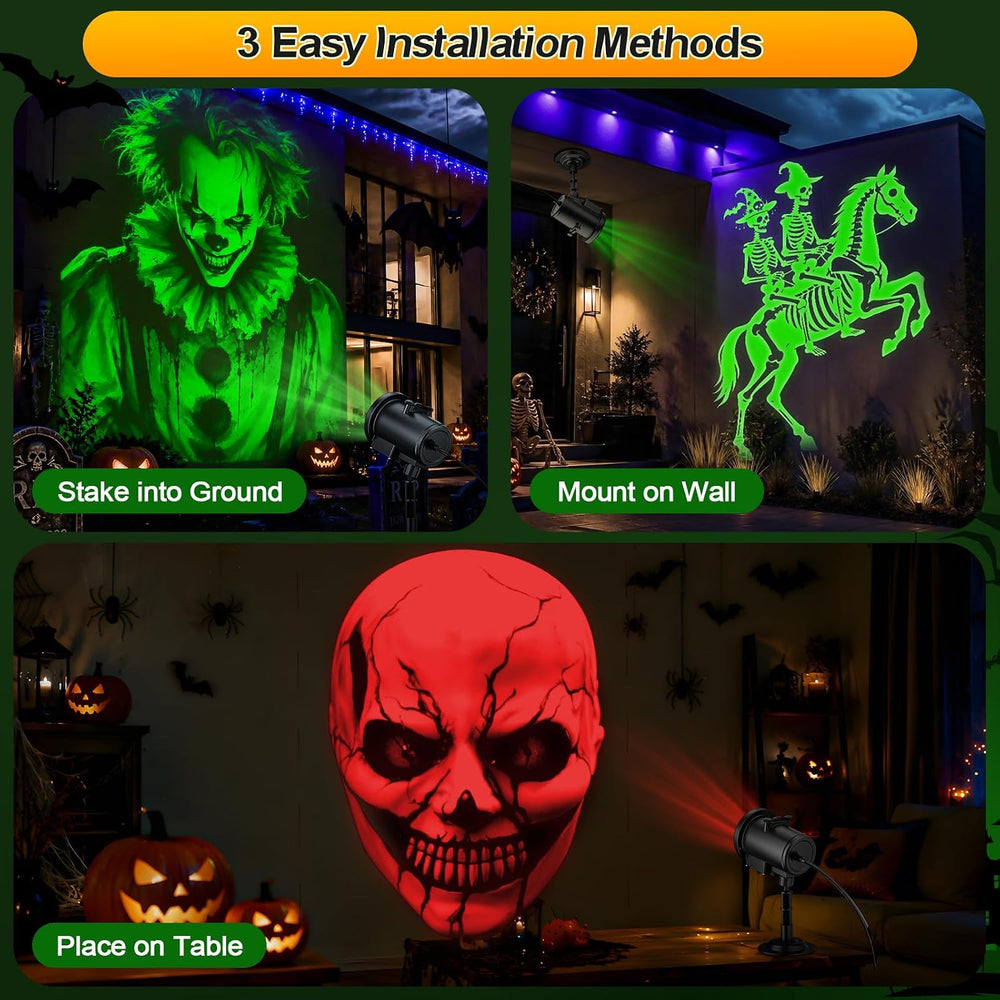12-in-1 Halloween Projector Lights, Outdoor Dynamic Halloween Projector
