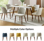 Dining Chairs Set of 4, Upholstered Kitchen Dining Room Chair Set Morden Accent Side Dinner Chair with Curved Padded Back Wood Legs for Restaurant/Cafe, Grey