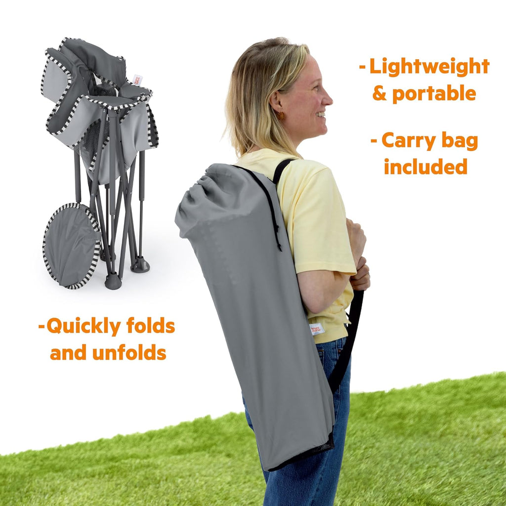 Bright Starts Pop 'N Chill Baby Chair, Portable Travel Seat, UPF 50+ Canopy
