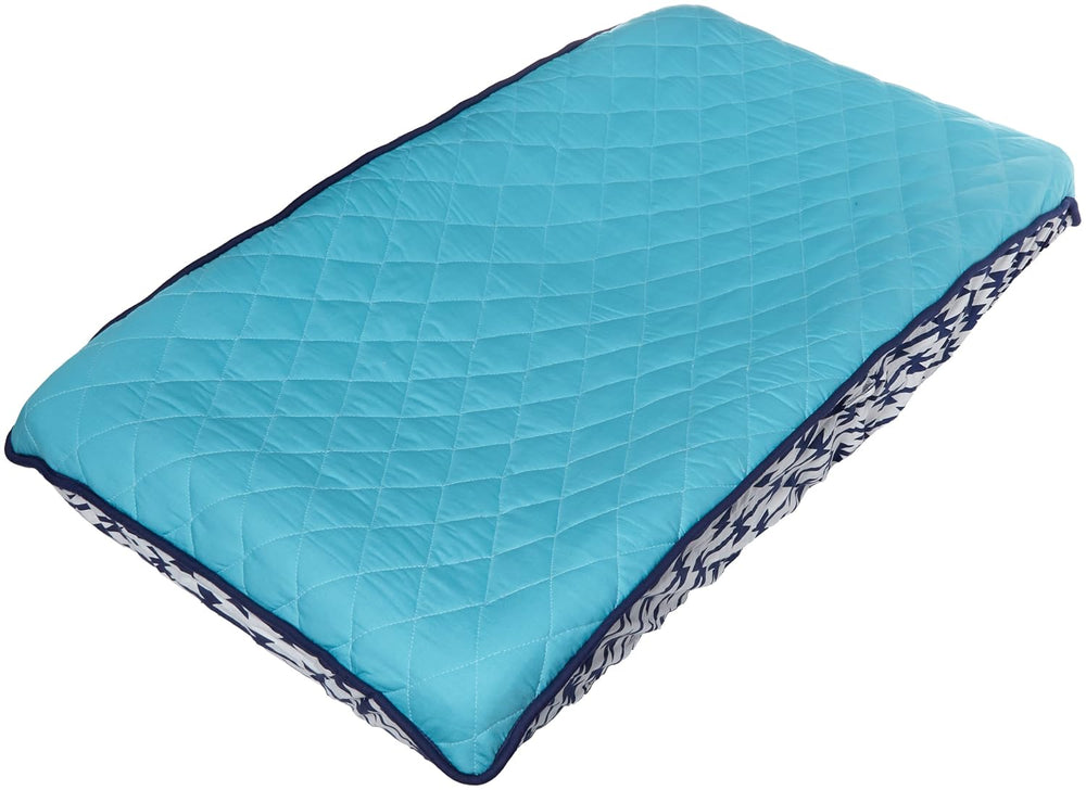 Bacati - Liam Aztec Solid Aqua/Navy Quilted Changing Pad Cover
