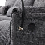 Ball & Cast 109" Oversized Sectional Sofa,Comfy Cloud Couch W/Movable Storage Ottoman,L Shaped Sectional Sofa W/USB Charging Port,Phone Holder&Side Pocke,Chenille Fabric,for Living Room,Gray