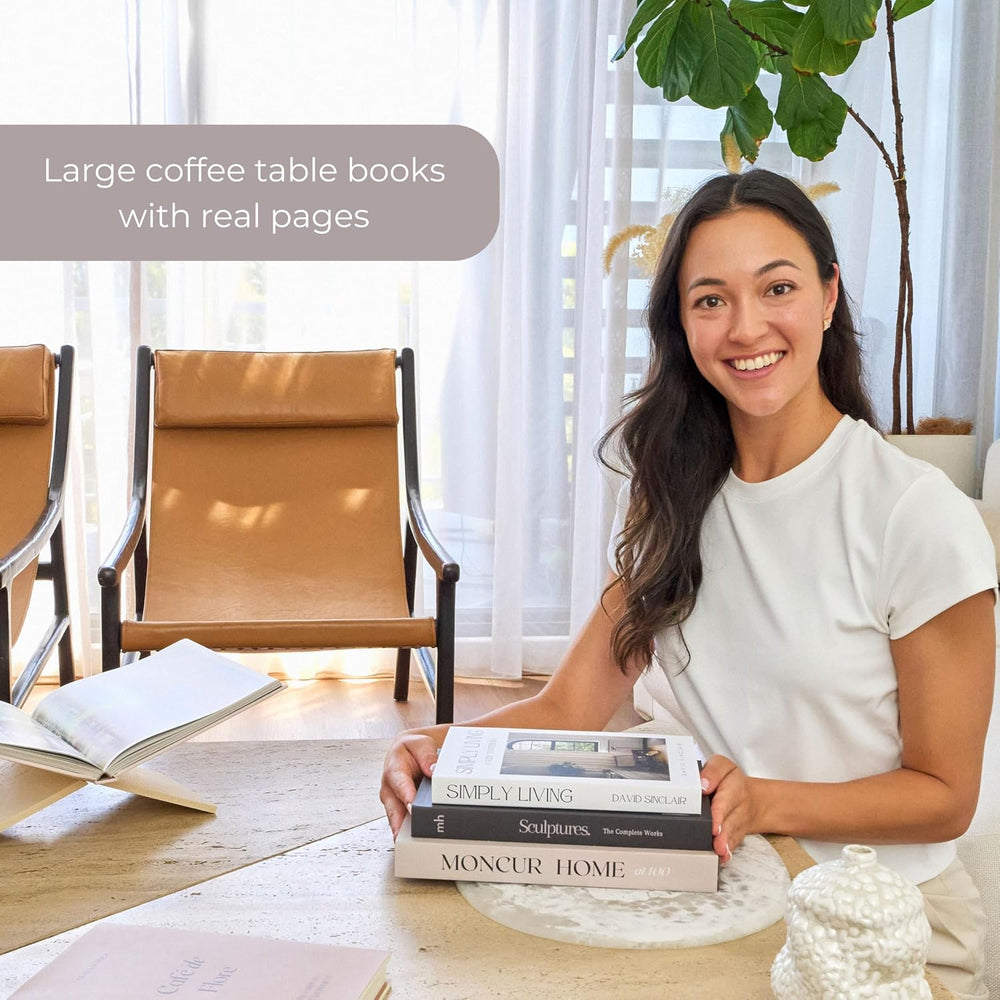 Decorative Coffee Table Books, Set of 3, Real Pages, Mid Century Modern