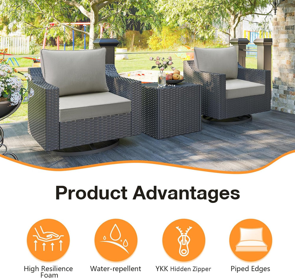 Unimatta Sunbrella Outdoor Chair Cushions Set, 22" x 22", Set of 2,...
