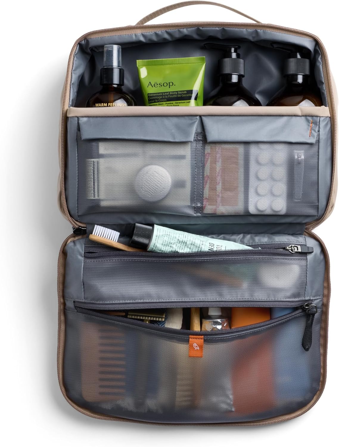 Bellroy Hanging Toiletry Kit Plus (8 Liter Travel Hanging Toiletry Bag) - Stone